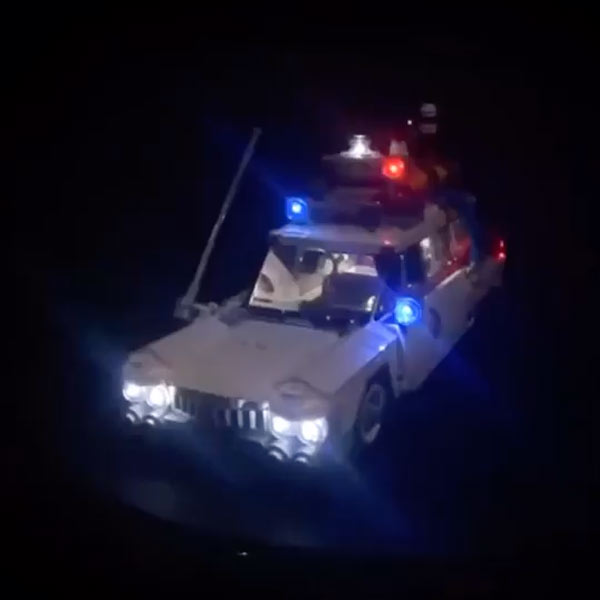 Lego Ghostbister car upgraded with lights by Pablo Models